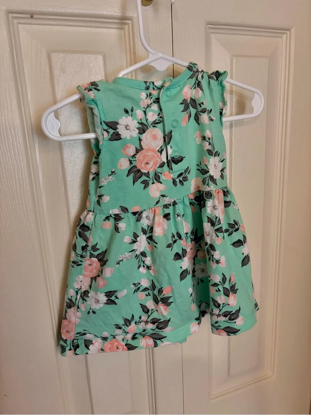 Carters floral Tiffany Blue Green baby doll dress shirt top 6 months girls